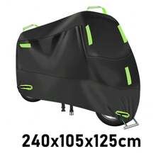 1pc 210D Waterproof Oxford Motorcycle Cover, All-Weather Protection Against Sun, Dust, Snow And UV, With Lock Hole, 7 Reflective Strips, Suitable For Bicycle, Motorcycle, All Seasons