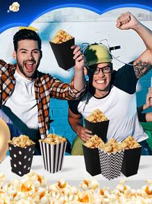 48/36PCS/24PCS/15PCS/12PCS/1PC/White Popcorn Boxes, 2 X 4.5 X 3 Inch Mini Popcorn Boxes For Movie Night DecorationsChristmas / Halloween - Multicolor - View 9