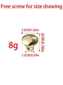 10pcs Golden Cabinet Drawer Single Hole Handles, Suitable For Cabinet, Drawers, Wardrobe, Cupboard, Vanity, Shoe Cabinet, Reflective Effect, Electroplated Craft, Metal Material, Screws Included Free Of Charge