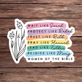 1 pièce UNITÉ Autocollant de foi chrétienne - Décalcomanie inspirante de femmes de la Bible | Autocollant religieux encourageant pour les gourdes, les ordinateurs portables, les journaux, les Bibles et les cadeaux | Autocollant dévotionnel pour les jeunes filles chrétiennes et les groupes de jeunes