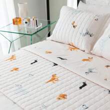 Bedspread With Pillowcase Percale 200 Thread Count Single Double Queen King Jazz Printed Pattern - 小狗 - 查看 2