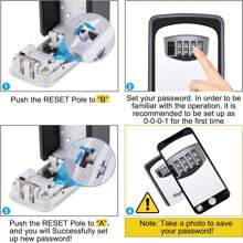 1PC An Ultra-Secure Flip-Top Key Safe - Wall Mounted Metal And Plastic Key Storage Box With Combination Code Access - Ideal For Home, Hotel, Emergency, Travel And Renovation Security - Key Organization Box With Protective Cover