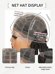 狂欢节新年礼物 30 英寸全蕾丝 Nu Locks 卷曲辫子合成蕾丝假发编织辫子带婴儿头发编织假发黑色至深棕色适合女性日常生活和节日派对穿着音乐节 - 彩色 - 查看 5