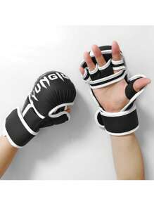Gants de boxe arts martiaux pour hommes et femmes, gants de sport hybrides MMA à paume ouverte, poing épais pour l'entraînement au combat, la boxe, le Muay Thai, le sac de frappe et le kickboxing