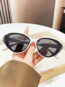 复古猫眼时尚女士眼镜，时尚 Y2K 个性化装饰镜片，适合夏季海滩度假、户外、旅行 - 彩色 - 查看 15