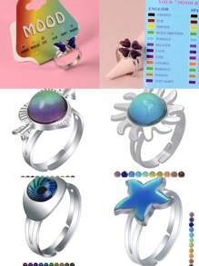 1pc Elegant Temperature-Sensitive Color Changing Ring, Changes Color Based On Temperature And Mood, Suitable For Women And Couples For Daily Wear
