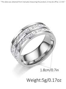 Custom Titanium Steel Full Of Synthetic Oxide Cubic Zirconium Rings, Couple Rings, Men's And Women's Wedding Rings, Girly Ring Jewelry, Suitable For Women's Daily Wear, Personalized Custom Engraving, Name, Date, Anniversary, Stainless Steel Custom Text, Unique And Ideal Gifts - Multicolor - View 21