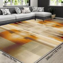 Bohemian Style Solid-Color Area Rug, 700g/Sq.M Crystal Velvet Backing, 5mm Thickness, Soft Anti-Slip Washable Carpet For Living Room, Bedroom, Kitchen, Office, Indoor & Outdoor Use