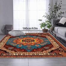 [Crystal Velvet 700g/㎡ Dotted Bottom 5mm Thickness] 1 Piece Bohemian Style Solid Color Carpet, Soft & Anti-Slip Washable Indoor & Outdoor Carpet For Living Room, Bedroom, Kitchen, Office, Home Decor Floral Entrance Rug, Large Size Minimalist Carpet