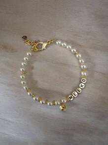 个性化珍珠宠物项圈项链优雅宠物珠宝精美珍珠狗项圈带名字串珠猫项圈铃铛闪亮宠物配饰