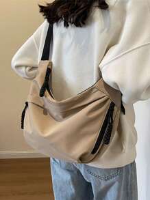 Sac à bandoulière mode pour homme, sac banane polyvalent pour le sport, sac à dos décontracté pour les trajets. Bandoulière réglable, léger, idéal pour les voyages, la randonnée, l'extérieur, l'été. Couleur unie, cadeau personnalisé pour les hommes, les adolescents, les petits amis, les pères, les maris. Grande capacité, convient pour les voyages, les vacances, l'école, l'université, style de rue en canevas.