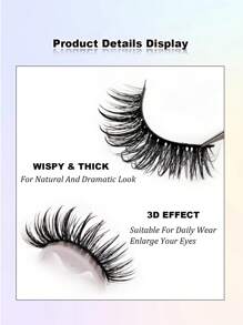Sibeuna 7 Pairs New Moist False Eyelashes, Suitable For Cartoon, Anime, Cosplay And Various Makeup Styles, Soft & Natural, Faux Mink Material, Fashion & Versatile - 尖尾漫畫款 - 查看 4