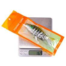 5 peças/1 peça Conjunto de Iscas de Pesca Realistas Multissegmentadas - Iscas Oscilantes Afundáveis Duráveis de ABS com Anzóis Triplos - Adequadas para Pesca de Água Doce e Salgada