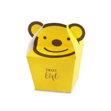 10pcs Cartoon Bear Square Folding Cookie/Biscuit Boxes, Chocolate Gift Box