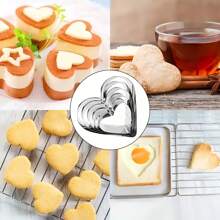 3pcs/12pcs Stainless Steel Cookie Cutter Mold Set - Christmas, Halloween, Thanksgiving Theme - Heart, Circle, Star, Flower Shapes For Baking And Cookie Making