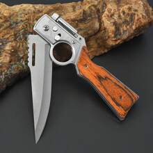 AK47 Flipper Pocket Knife, AK47 Pocket Folding Knife, Tactical Knife For Camping Hunting Survival Indoor And Outdoor Activities Mens Gift-Ideal For Hiking, Fishing, Emergency, EDC Tactical Tool Knife - Brown Wood Grain - View 5