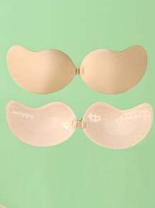 Classic Mango Shaped Adhesive Cleavage Enhancing Strapless Backless Invisible Bra Push Up Bra Inserts, Suitable For Dresses And Gowns - Black - View 4