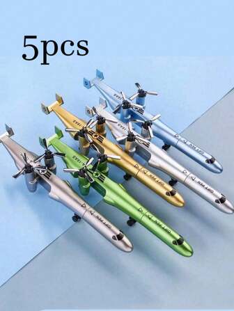 1PC Airplane Pen Neutral Pen Transformable Fighter Model Pen For Boys With Full Needle Tube Creative Cartoon Lovely Black Ballpoint Stationery Back To School