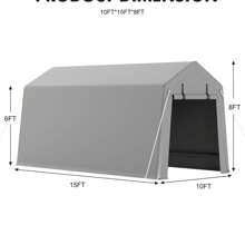 Danolapsi Motorcycle Storage Tent Shed,7'x10'Outdoor Portable Shed,Heavy Duty Storage Shelter With Rolled Up Zipper Door,Waterproof,Storage Tent Heavy Duty For Motorcycle Bike Garden Tools