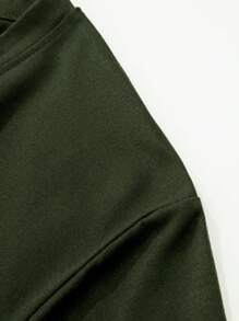 Camiseta casual de verano para hombre con cuello redondo, estampado de letras y hombros caídos, suelta, para otoño