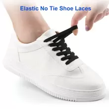 ZHENTOR 1 Par de Cadarços Elásticos Aprimorados sem Cadarço, Cadarços de Tênis de Rápida Colocação/Retirada, Invisíveis, Leves, Folgados, Adequados para Adultos e Crianças, Corrida, Esportes, Sapatos Casuais, Tamanho Único - Preto - Visão 3
