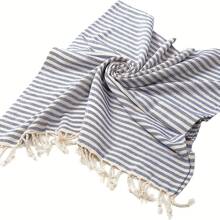 1pc Turkish Beach Towel 39x71-Inch Pre Washed Sand Free Oversized Absorbent Light Beach Towel Pool Towel - Multicolor - View 10