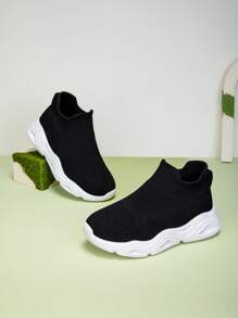Nuove sneaker casual e traspiranti, facili da indossare e togliere, per bambini - Bianco e nero - Visualizzare 7