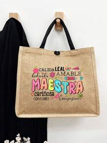 Maestra 女士旅行手提包、单肩包、旅行包、手提包、大容量购物袋 - 卡其色 - 查看 3