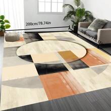 [Plush Velvet 700g/㎡ Latex Backing 5mm Thick] 1pc Bohemian Style Area Rug, Solid Color Carpet, Soft Non-Slip Washable For Living Room Bedroom Kitchen Office, Indoor Outdoor Home Decor Farmhouse Rug, Play Mat Back To School