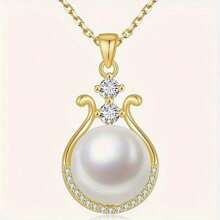 Pearl Necklace For Women, 18K Gold Plated Real Pearl Pendant,  Genuine Premium AAA Top Grade Freshwater Pearl,  925 Sterling Silver Jewelry, Anniversary Birthday Wedding Gifts For Women (11mm)