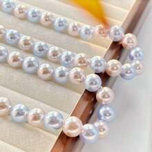 12mm Vintage High-Quality Montana Rose Hazy Blue Artificial Crystal Pearl Necklace Choker, Fashion Elegant Women Necklace, Suitable For Daily Wear And Gifts Like Valentine's Day, Mother's Day, Comes With A Delicate Gift Box,Mom,Mother,Mother's Day,Gift