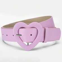 New Colorful Heart Shape Buckle Waist Belt, Fashion Versatile Decor For Dresses & Jeans - Big Love Buckle - View 7