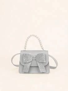 1pc Fashionable Girls Baby Pearl Decor One Shoulder Diagonal Handbag Mini Princess Purse - A - View 12