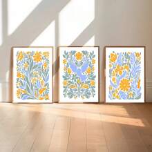 3PCS Flower Wall Arts Canvas Printi Schilderij - Frameloze Olieverfschilderij Poster, Botanische Kunst Olieverfschilderij Poster, Slaapkamer Muurkunst, Woonkamer Muurdecoratie, Eetkamer Muurdecoratie, Keuken Decoratief, Studeerkamer, Gang, Slaapzaal Decoratie, Ideaal Cadeau Voor Vrienden, Muurkunst, Muurdecoratie, Huisdecoratie, Kamerdecoratie Canvas Schilderij, Posters,