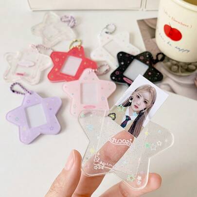 Star Photocard Holder Cute Keychain Pendant 3 Inch Photo Card Holder Student Card Bag
