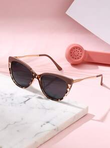 Polarized Sunglasses For Men & Women, Retro Cat-Eye Frame, Leopard Print, Bohemian Style Plastic Fashion Glasses, Classic Design For Outdoor Sports, Cycling, Travel, Beach, Driving, Fishing, UV Protection Fashionable Shade Elegant Outfit Family Outings Travel Vacation Holiday For Summer Beach Vacation,Outdoor,Travel - 黑色 - 查看 2