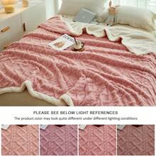 Fluffy Sofa Blanket, - Soft And Cozy Tufted Plush Wool Blanket, Perfect For All Seasons, Thick And Warm Blanket (Pink, Beige, Coffee, 150 X 200 Cm) - 粉紅色150*200cm - 查看 6