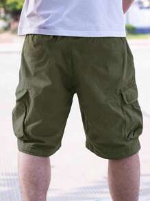 1pc Tween Boy Casual Summer Sports Cargo Shorts With Pockets, Workout & Outdoor