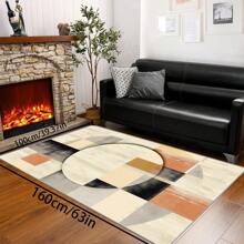[Plush Velvet 700g/㎡ Latex Backing 5mm Thick] 1pc Bohemian Style Area Rug, Solid Color Carpet, Soft Non-Slip Washable For Living Room Bedroom Kitchen Office, Indoor Outdoor Home Decor Farmhouse Rug, Play Mat Back To School