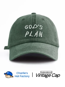 1 件 GOD'S PLAN 刺绣水洗棒球帽，经典休闲时尚复古柔软吸汗带可调节尺寸轻质防晒多功能复古爸爸帽，适合户外运动日常穿着派对度假送给家人和朋友的完美礼物 - GOD'S PLAN - 查看 18