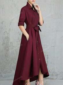 Plus Size Women Solid Simple Fashionable Dress, Suitable For Summer