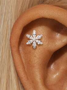 1PC 925 Sterling Silver Opal Marquise Water Drop Flat Back Cartilage Tassel Helix Piercing Fine Jewelry For Daily Wear Wedding Party Engagement Anniversary Valentine's Day