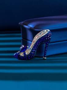 1pc Rhinestone Embellished High Heel Shoe Design Brooch Pin, Women Fashion Minimalist Luxury Accessory - Multicolor - View 12