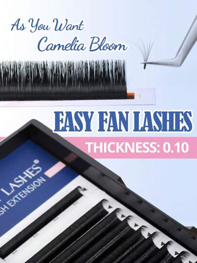 Ciglia finte extension individuali Premium di alta qualità ARISON, a 12 file con spessore di 0,10, singolo strato, stile Classtic, effetto volume russo, opache, morbide