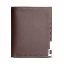 Customized Couple Name Wallet, Men's Wallet, Short Business Wallet, Iron Edge Wallet, Coin Purse, Gift For Boyfriend, Husband Or Father,Valentine's Day, Anniversary, Father's Day Gift - Brown - View 5