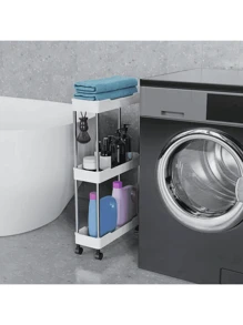 1 件 2 层/3 层/4 层超薄滚动储物车，浴室储物移动架，多功能实用架子，适用于厨房、洗衣房、卧室、办公室组织户外装饰