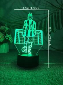 1pc 3D Colorful Creative Touch Soccer Player 10# Lamp, USB Port, Atmosphere Light, Home Decor, Holiday Gift For Soccer Fans