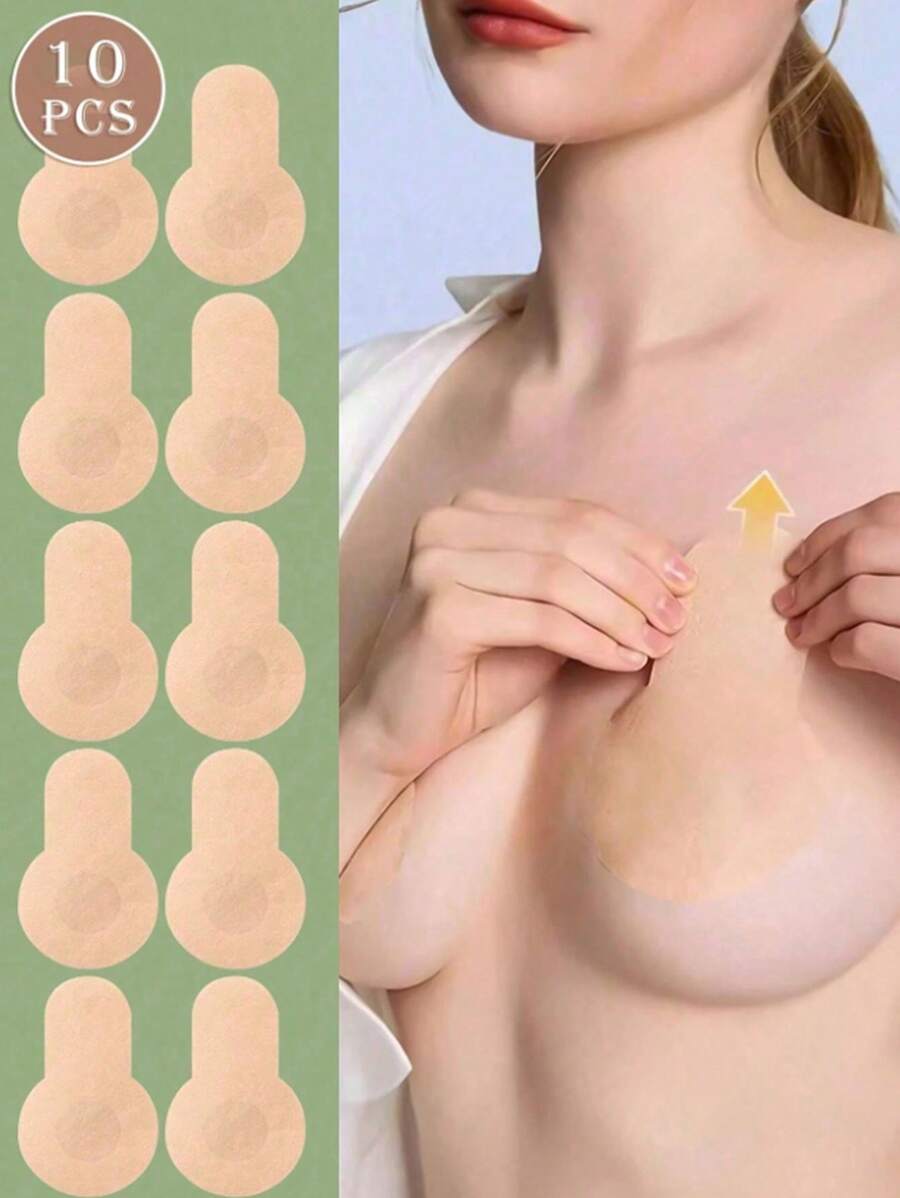10 Stück praktische Einweg Büstenheber Klebeband - Super diskret unsichtbare selbstklebende Nippelabdeckung, für Komfort und Selbstvertrauen der Frau entworfen, Dessous & Unterwäsche Zubehör