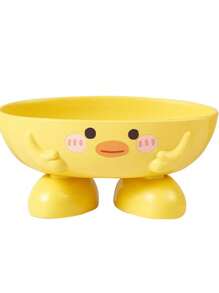 1 件卡通黄鸭沥水肥皂盒，创意肥皂盒支架