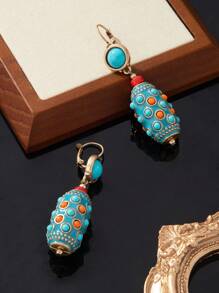 1 Pair Women's Style Earrings, Copper Alloy Vintage Gold Plated, Suitable For Daily Wear, Retro European & American Style - Multicolor - View 5